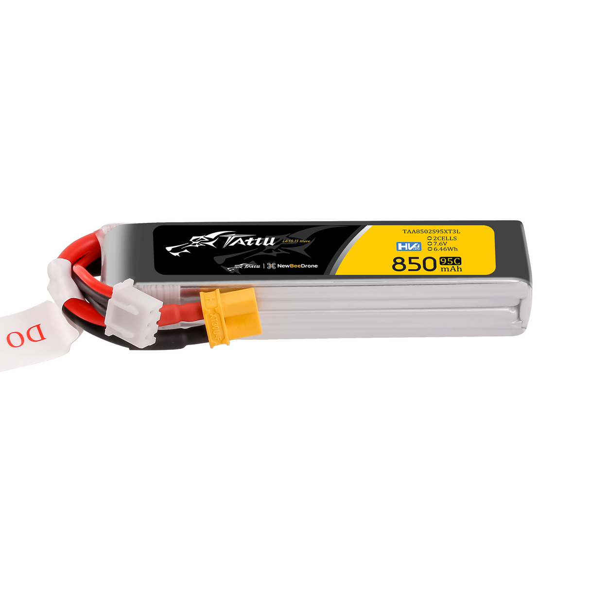Tattu 2s 850mAh 95C 7,6V HV Lipo Akku mit XT30 Long-Pack