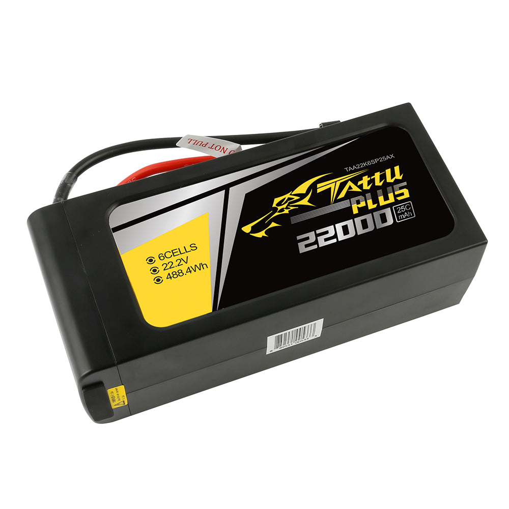 Tattu Plus 22000 mAh 22,2 V 25C 6S1P Lipo-Akkupack mit AS150+XT150-Stecker