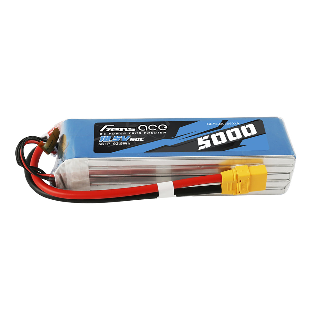 Gens Ace 5000 MAh 18,5 V 60C 5S1P Lipo-Akkupack Mit XT90 – Genspow GmbH