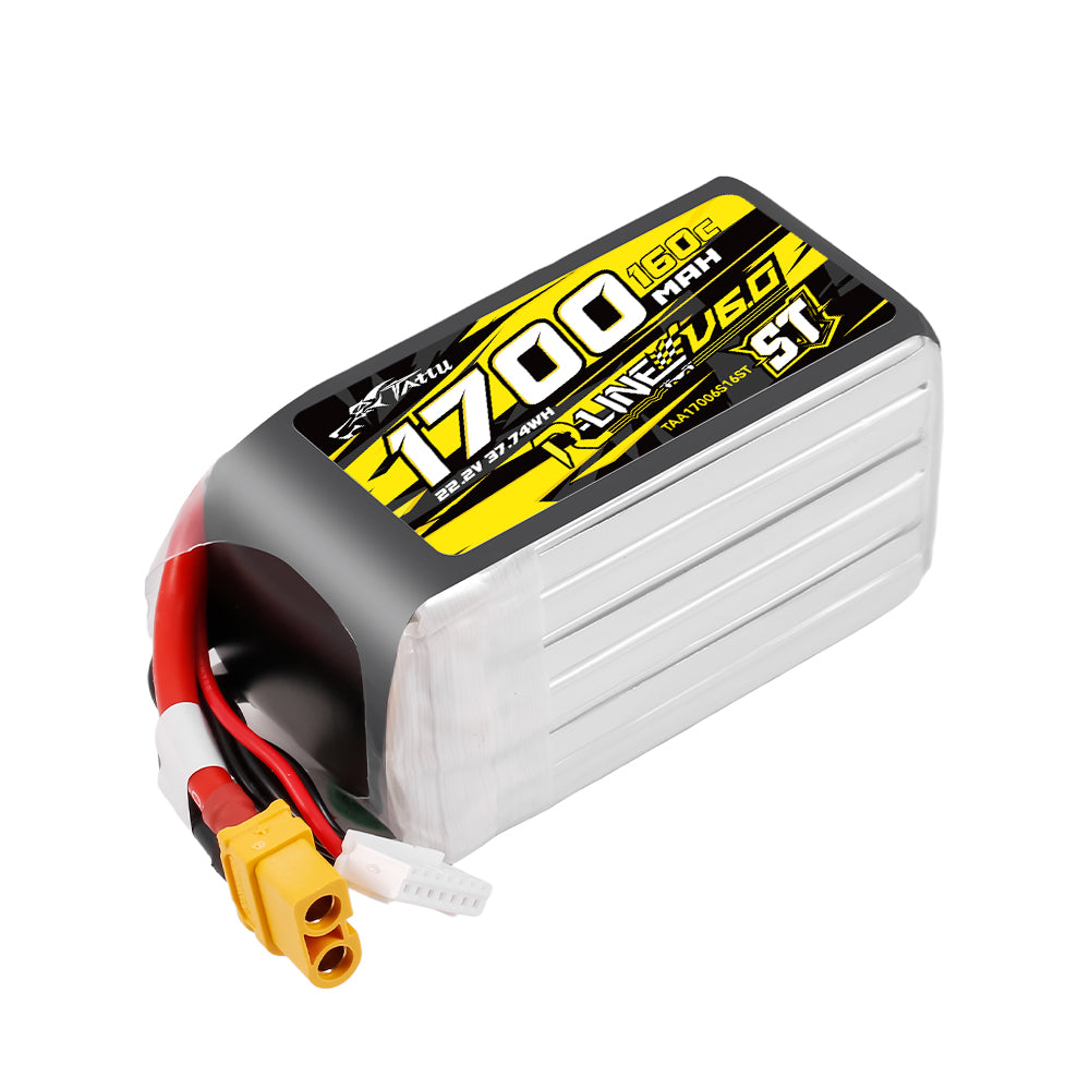 Tattu 1700mAh 6S 160C 22.2V ST Lipo Battery | XT60 Plug | R-Line 6.0