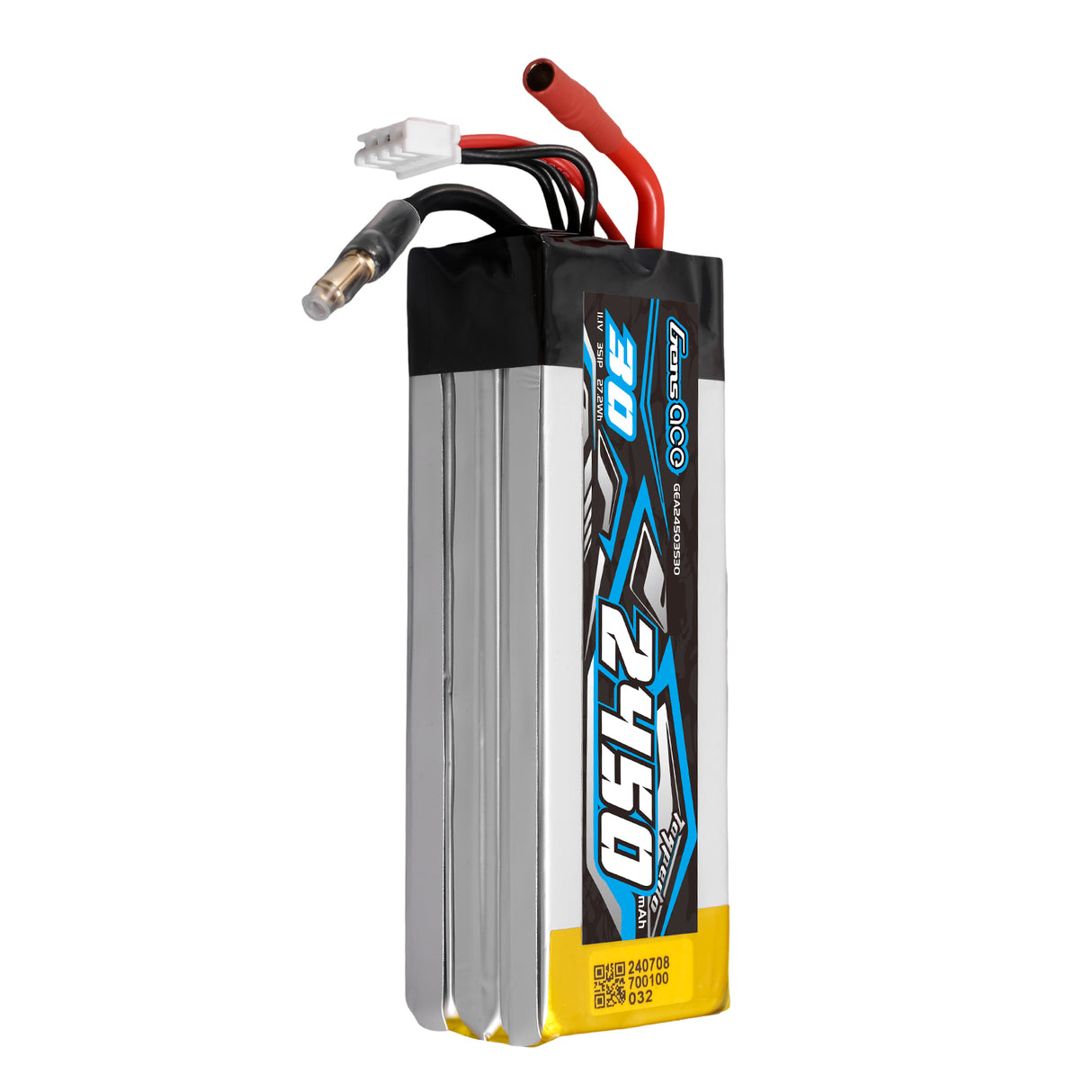 Gens Ace 30C 2450mAh 3S1P 11.1V  Lipo Battery with JST-XHR Plug(MINI-HYDRO)