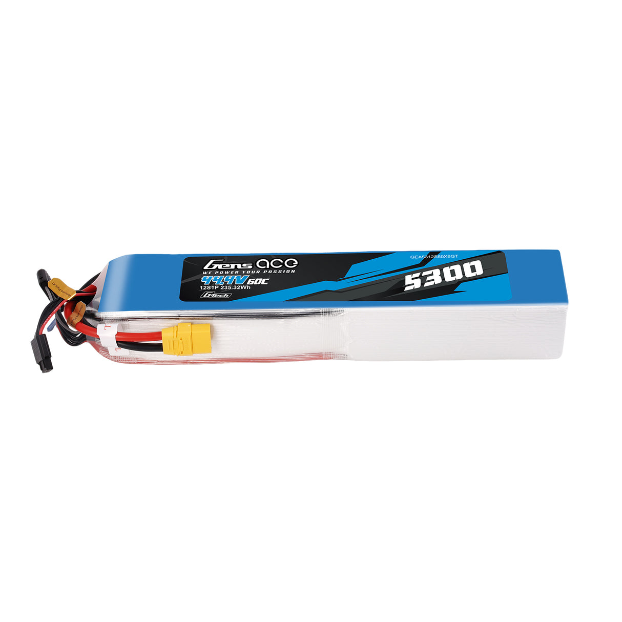 Gens Ace G-Tech 5300mAh 44.4V 60C 12S1P Battery Pack with XT90 plug