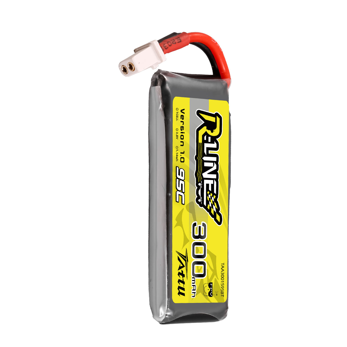 Tattu 300mAh 3.8V 95C 1S1P HV Lipo Battery Pack with BT 2.0 plug