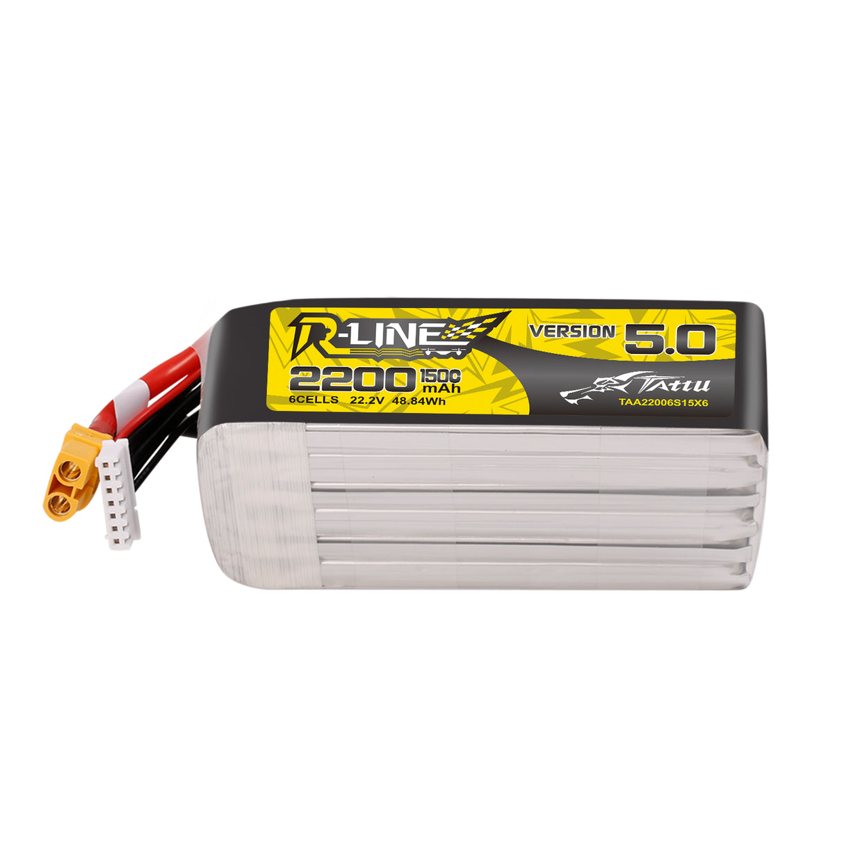 Tattu R-Line Version 5.0 22.2V 2200mah 6S 150C Lipo Battery with XT60U-F Plug