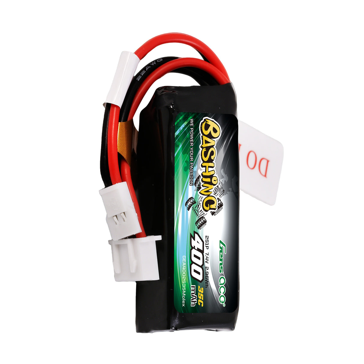 Gens ace 400mAh 7.4V 2S1P 35C Lipo Battery Pack with Molex Plug-Bashing Series