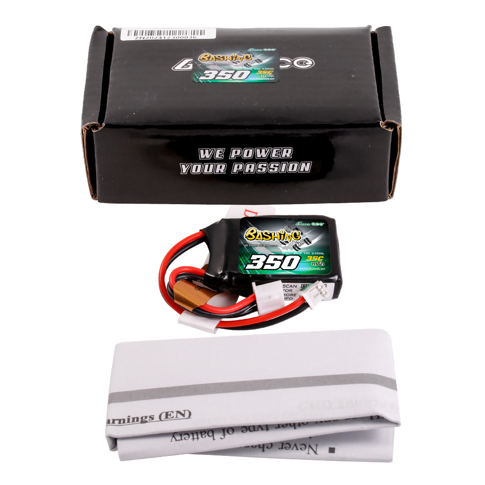 Gens ace 350mAh 2S 7.4V 35C Lipo Battery Pack with JST-PHR Plug-Bashing Series