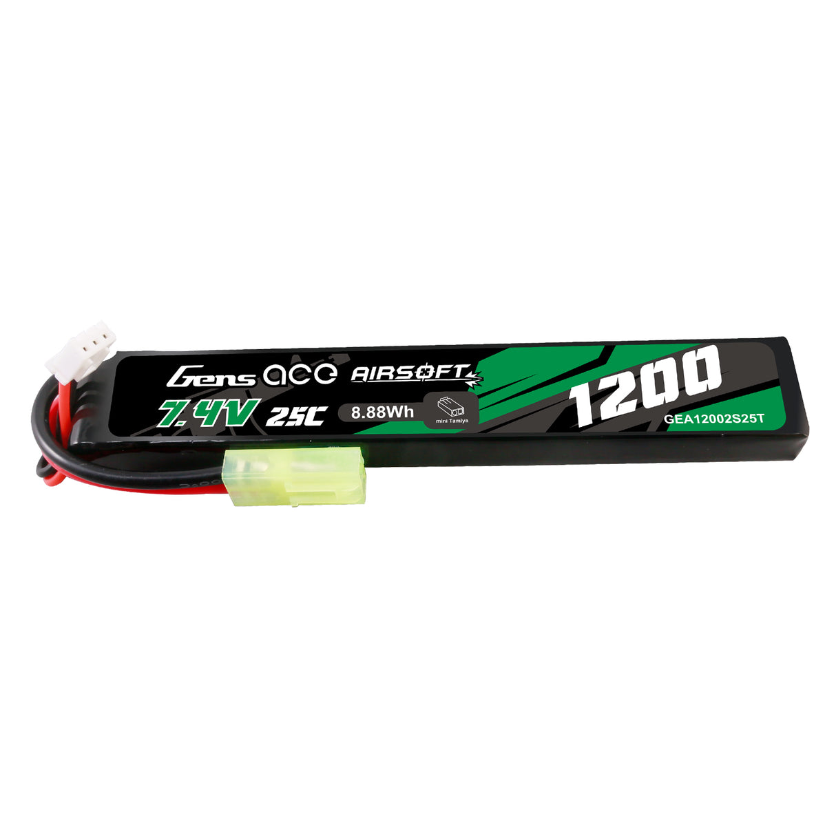 Gens ace 25C 1200 mAh 2S1P 7,4 V Airsoft Gun Lipo Akku mit Mini-Tamiya-Stecker