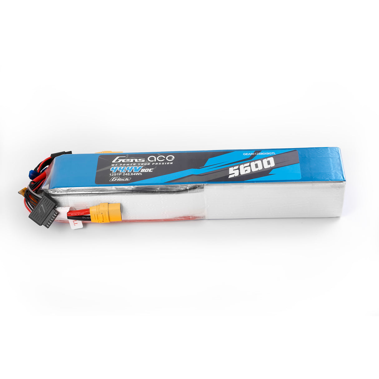 Gens Ace G-Tech 5600mAh 44.4V 80C 12S1P Battery Pack with XT90 plug
