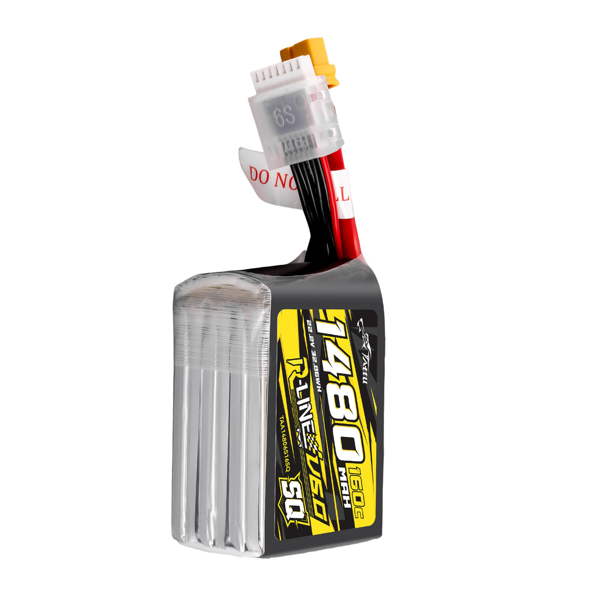Tattu 1480mAh 6S 160C 22.2V SQ Lipo Battery | XT60 Plug | R-Line 6.0
