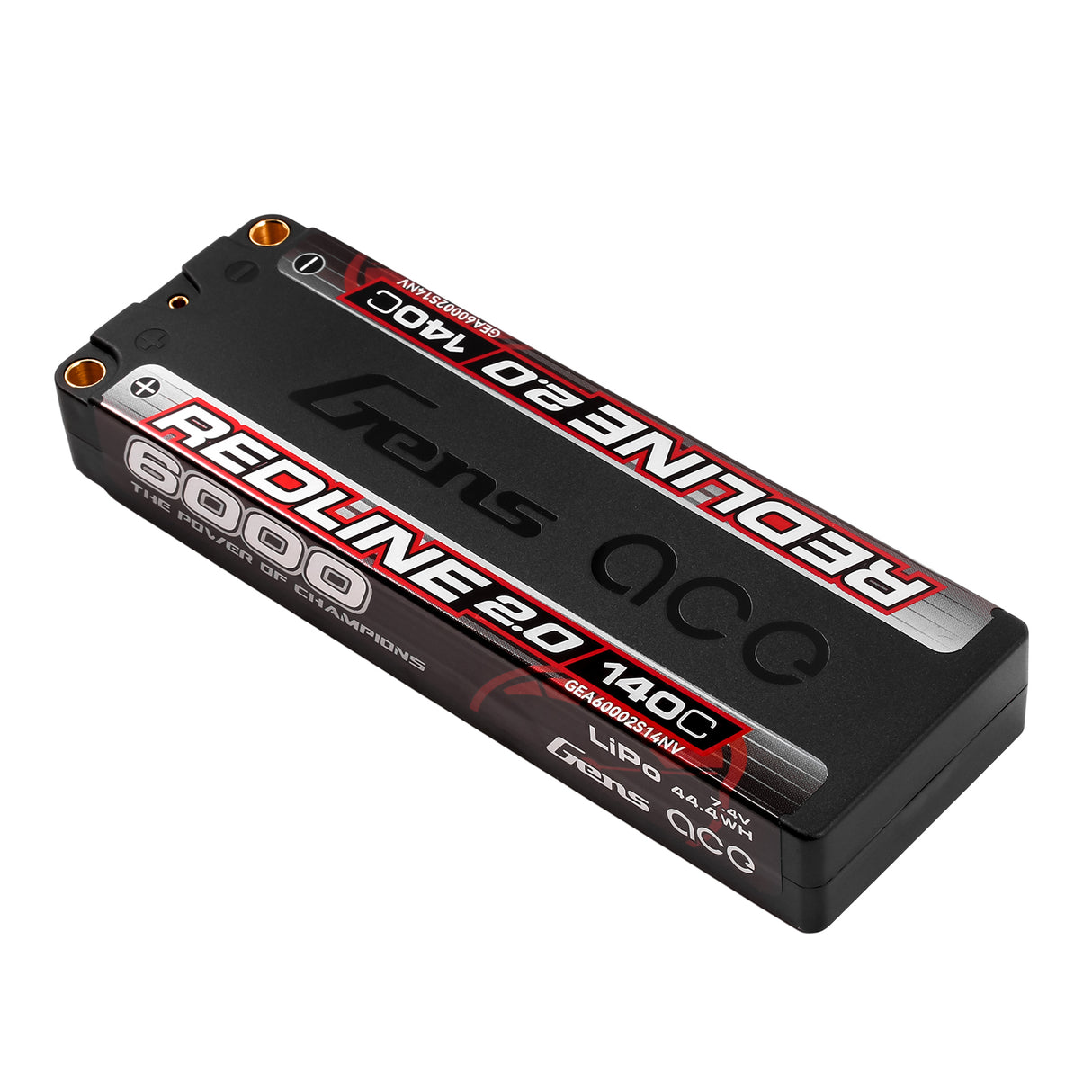 Gens ace Redline 2.0 6000mAh 7.4V 140C 2S HardCase 131# Lipo Battery