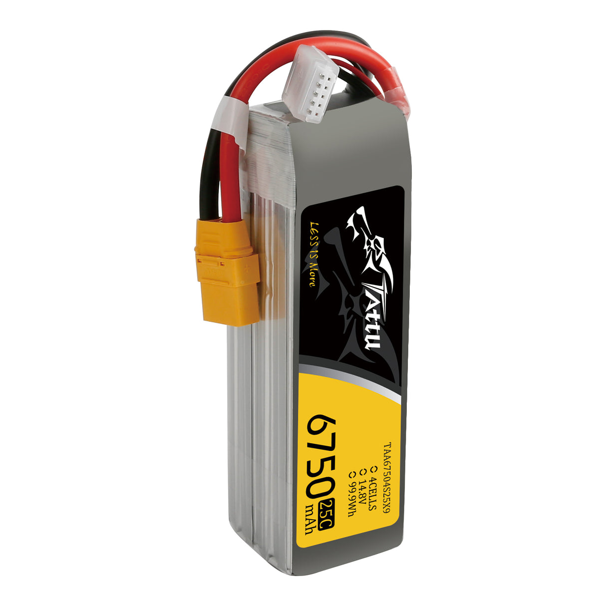 Tattu 6750mAh 14.8V 25C 4S1P Lipo Battery with XT90