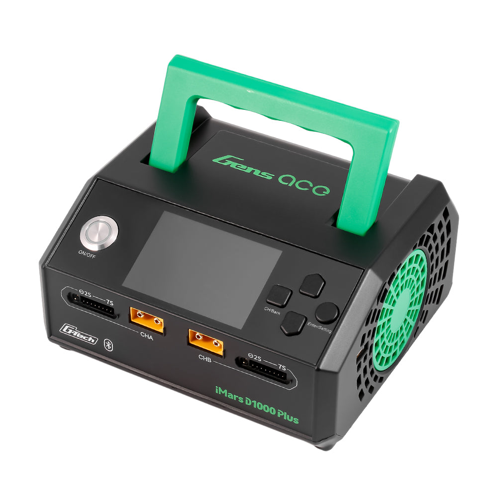 Gens ace D1000 Plus G-Tech Dual Channel Charger 25A*2 1000W for 1S-7S RC Model Battery-UK version