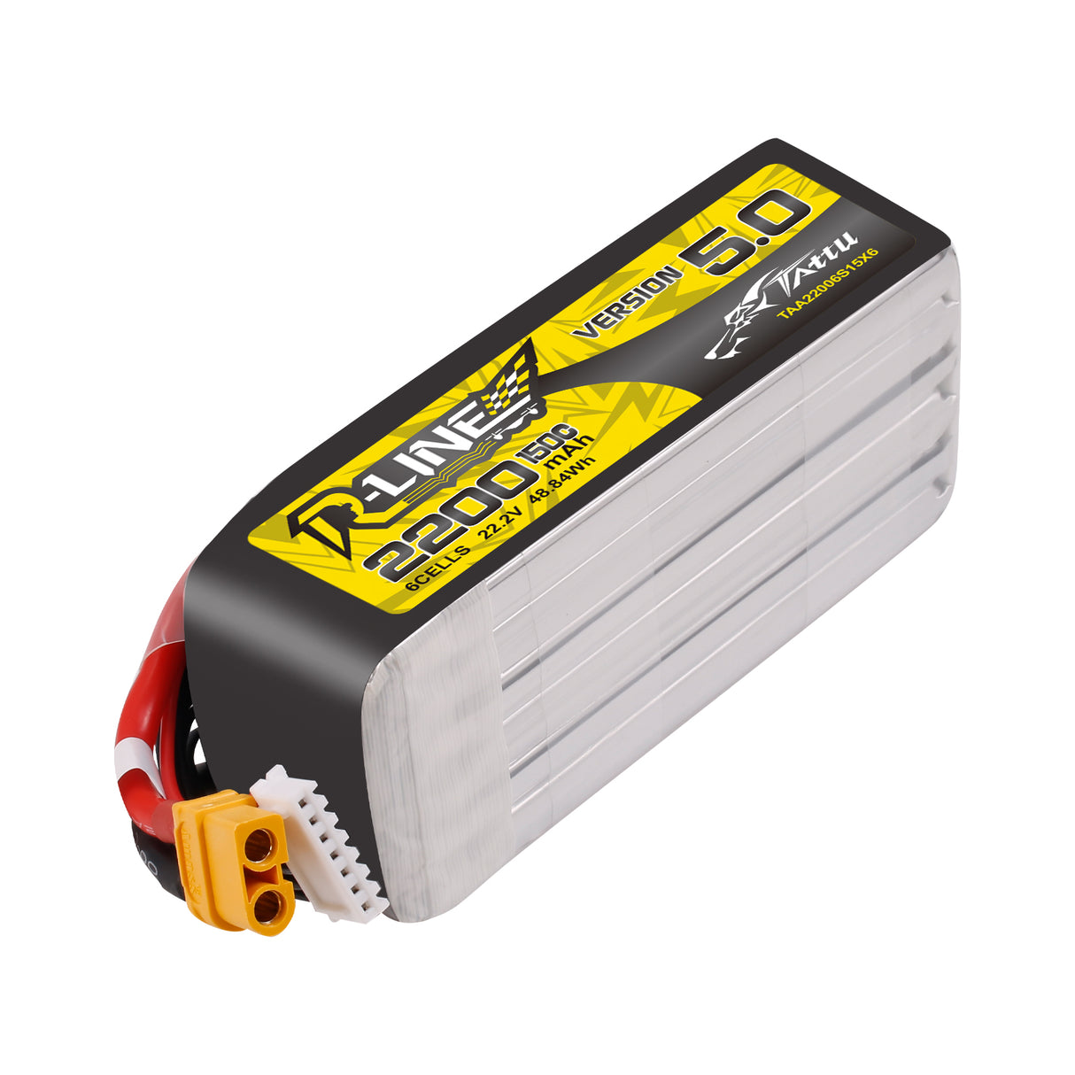 Tattu R-Line Version 5.0 22.2V 2200mah 6S 150C Lipo Battery with XT60U-F Plug