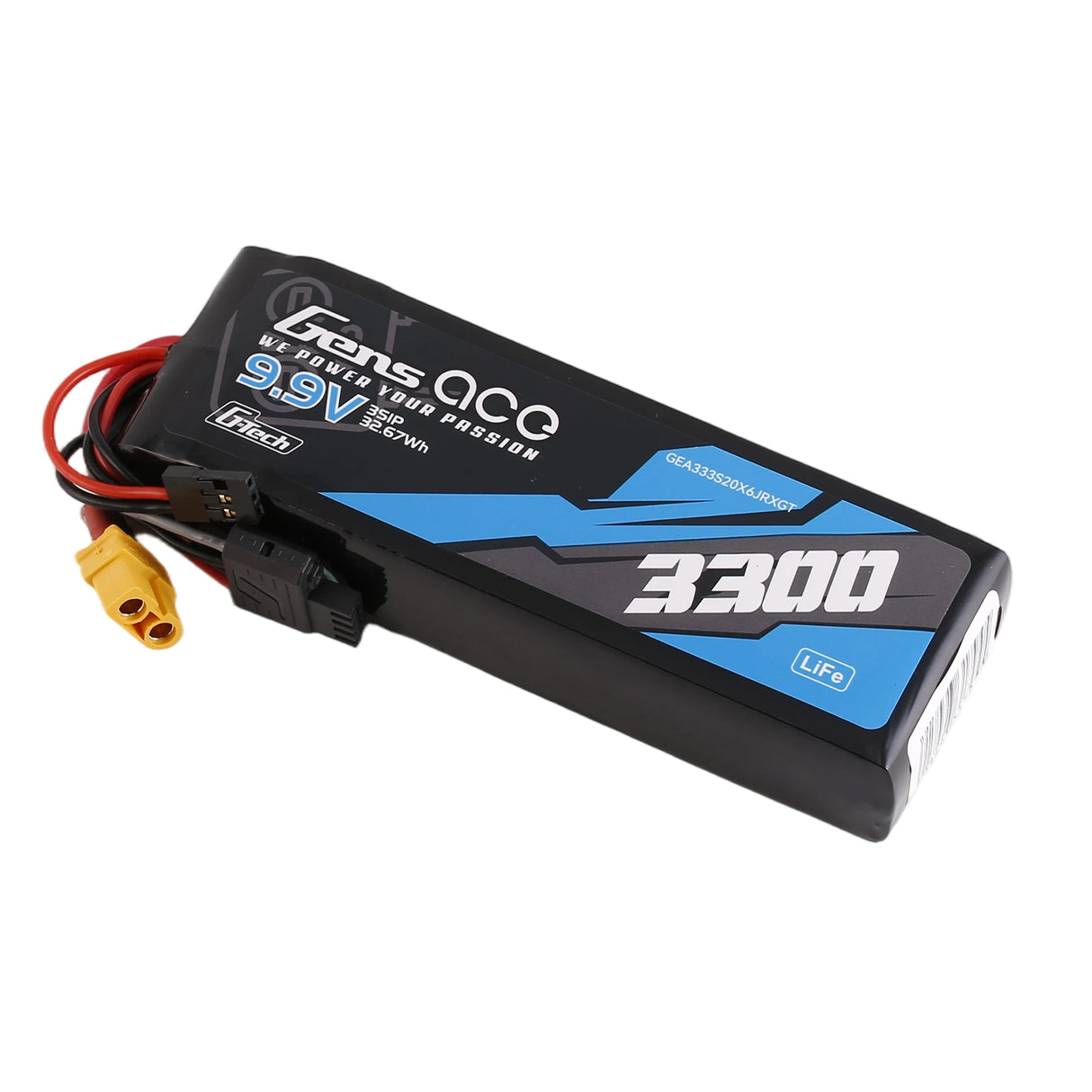 Gens ace Mini G-Tech 3300mAh 9.9V 3S 20C Li-Fe Battery with XT30 for Receiver