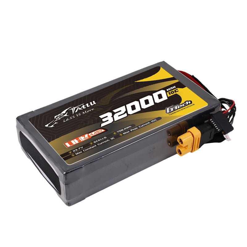 Tattu 32000mAh 6S 10C UHV 23.7V LiPo Battery with XT90S-F plug
