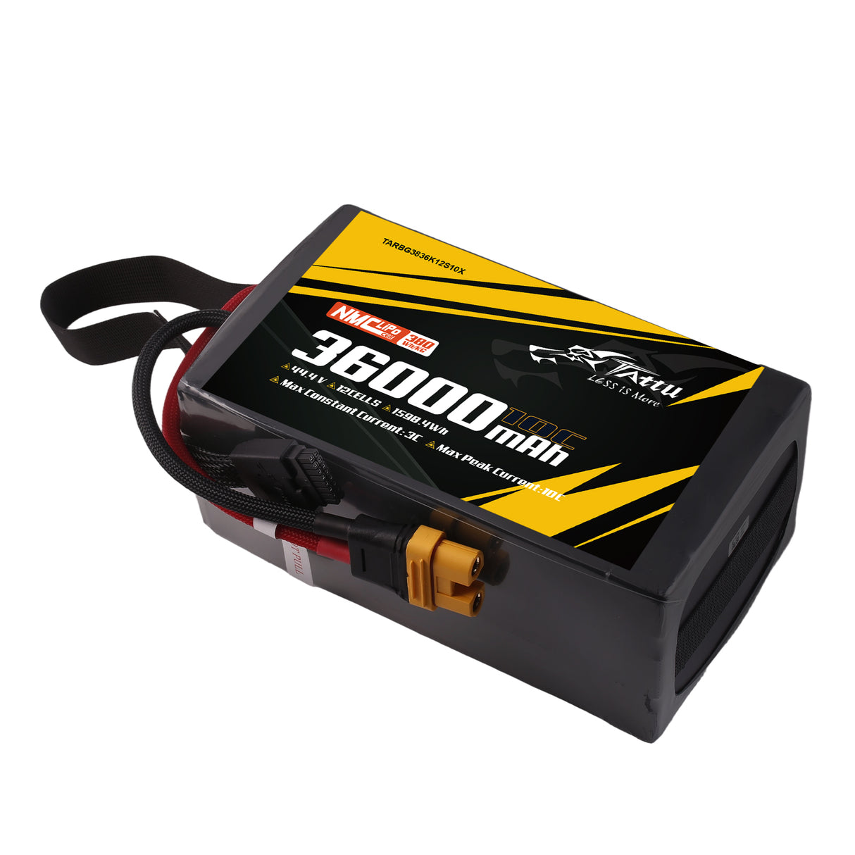 Tattu Semi-solid State 380Wh/kg 36000mAh 10C 44.4V 12S1P Lipo Battery Pack with AS150U-F plug