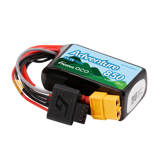 Batterie Lipo Gens ace Adventure G-Tech 850mAh 3S1P 11.1V 60C XT60