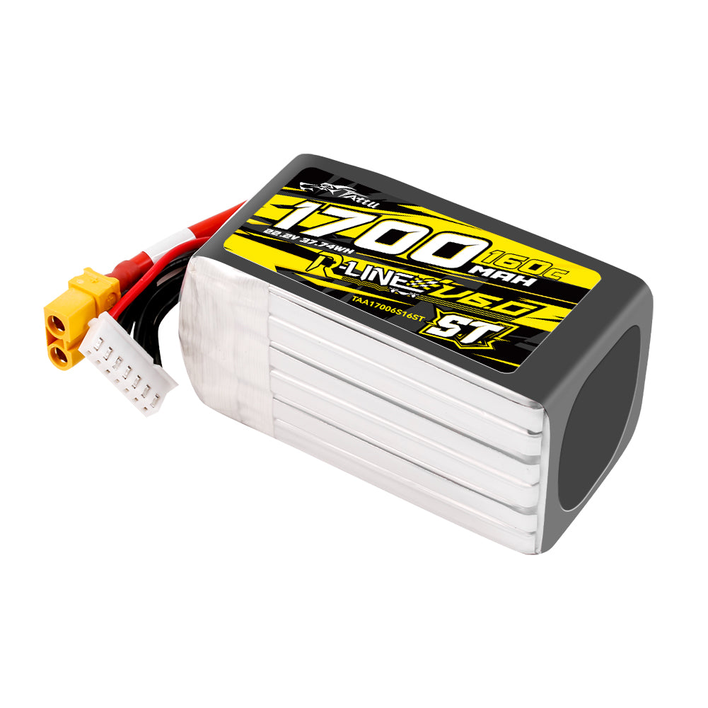Tattu 1700mAh 6S 160C 22.2V ST Lipo Battery | XT60 Plug | R-Line 6.0