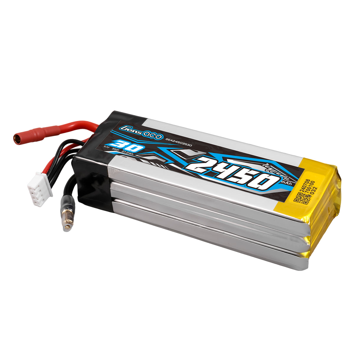 Gens Ace 30C 2450mAh 3S1P 11.1V  Lipo Battery with JST-XHR Plug(MINI-HYDRO)