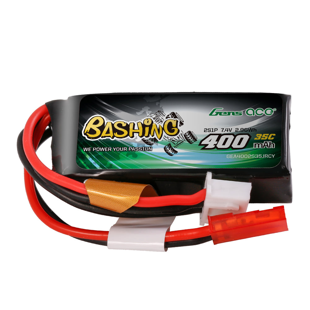 Gens ace 400mAh 7.4V 2S1P 35C Lipo Battery Pack with JST-RCY Plug-Bashing Series