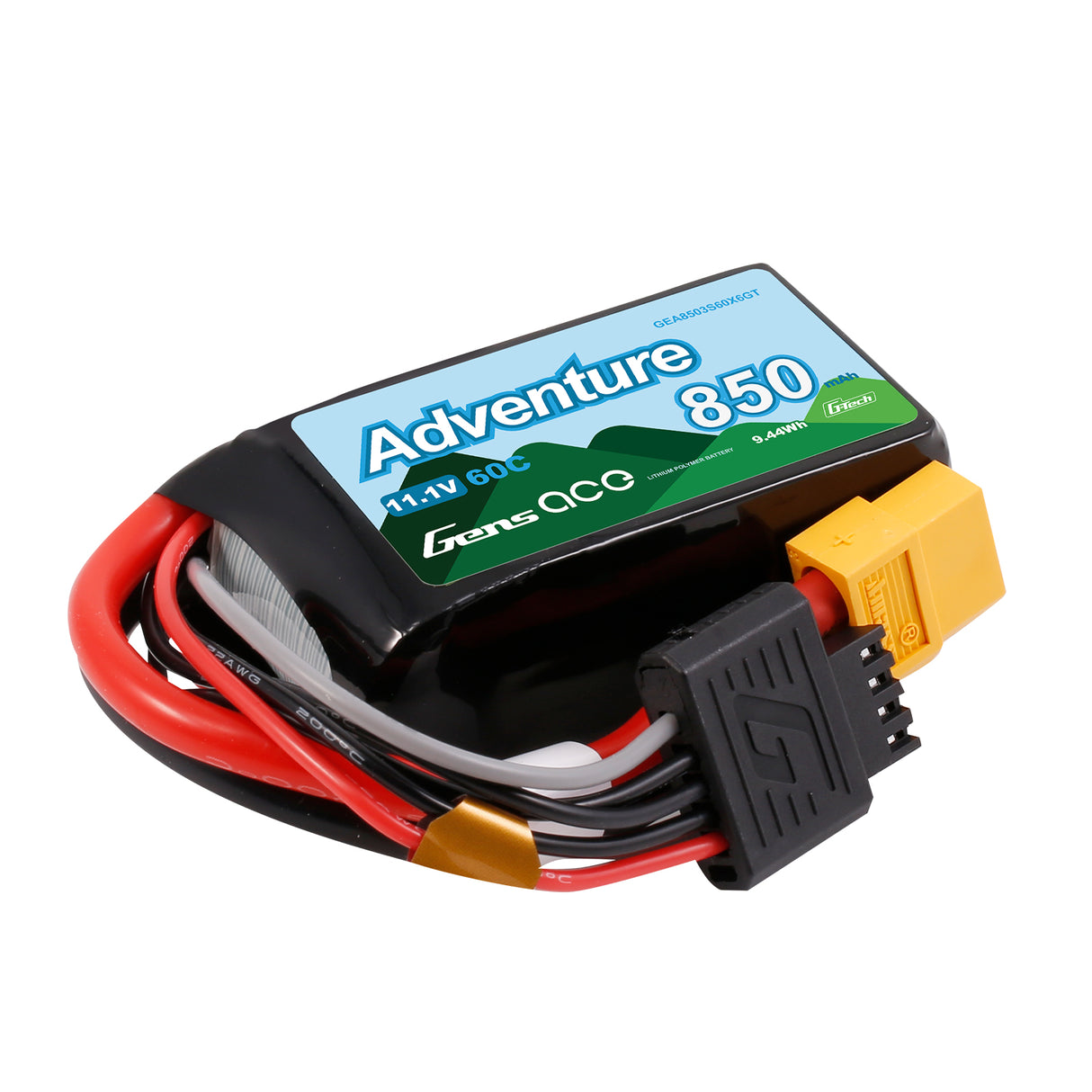 Gens ace Adventure G-Tech 850mAh 3S1P 11.1V 60C Lipo Battery XT60