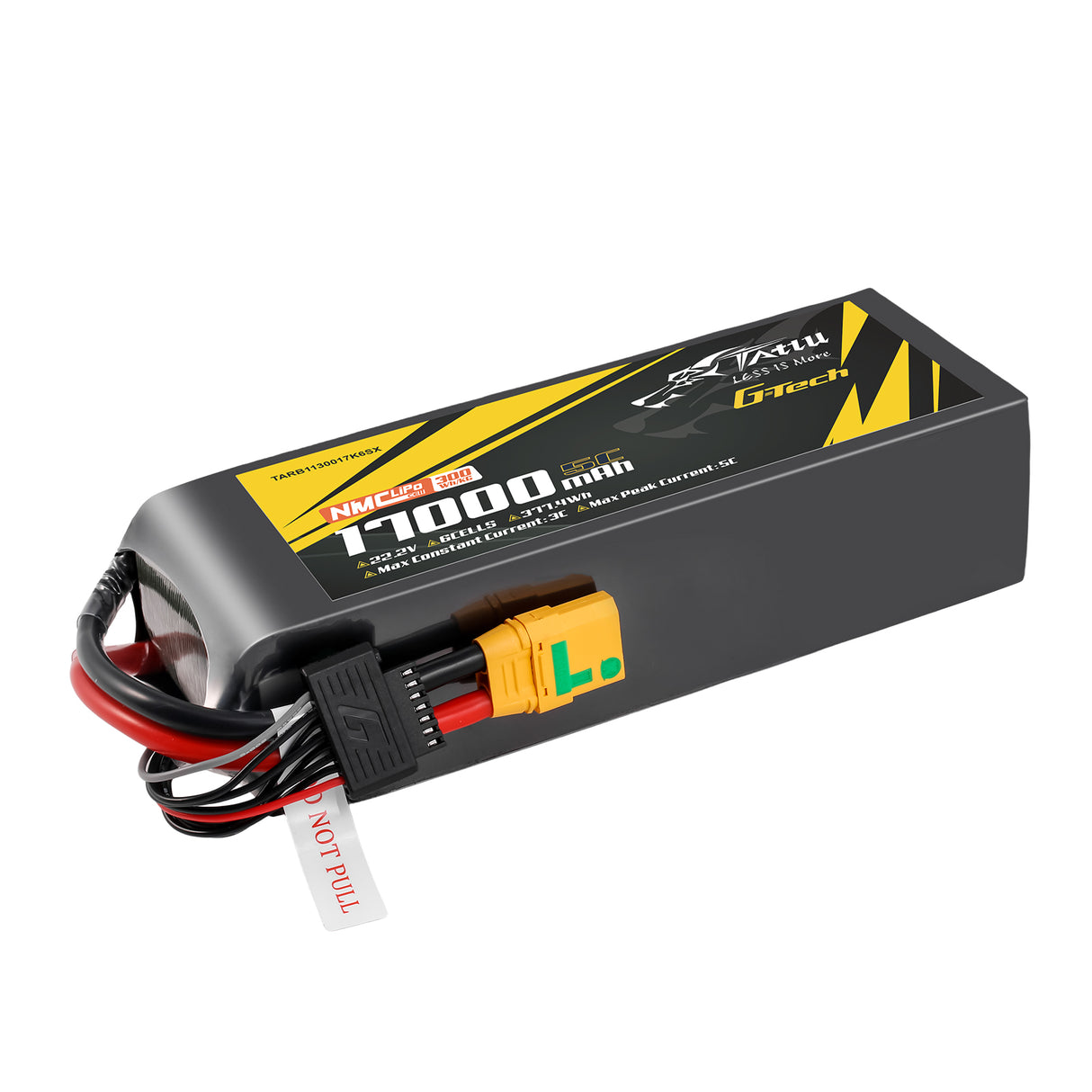 Tattu Semi-solid State 300Wh/kg 17000mAh 5C 22.2V 6S1P G-Tech Lipo Battery Pack with XT90S-F Plug