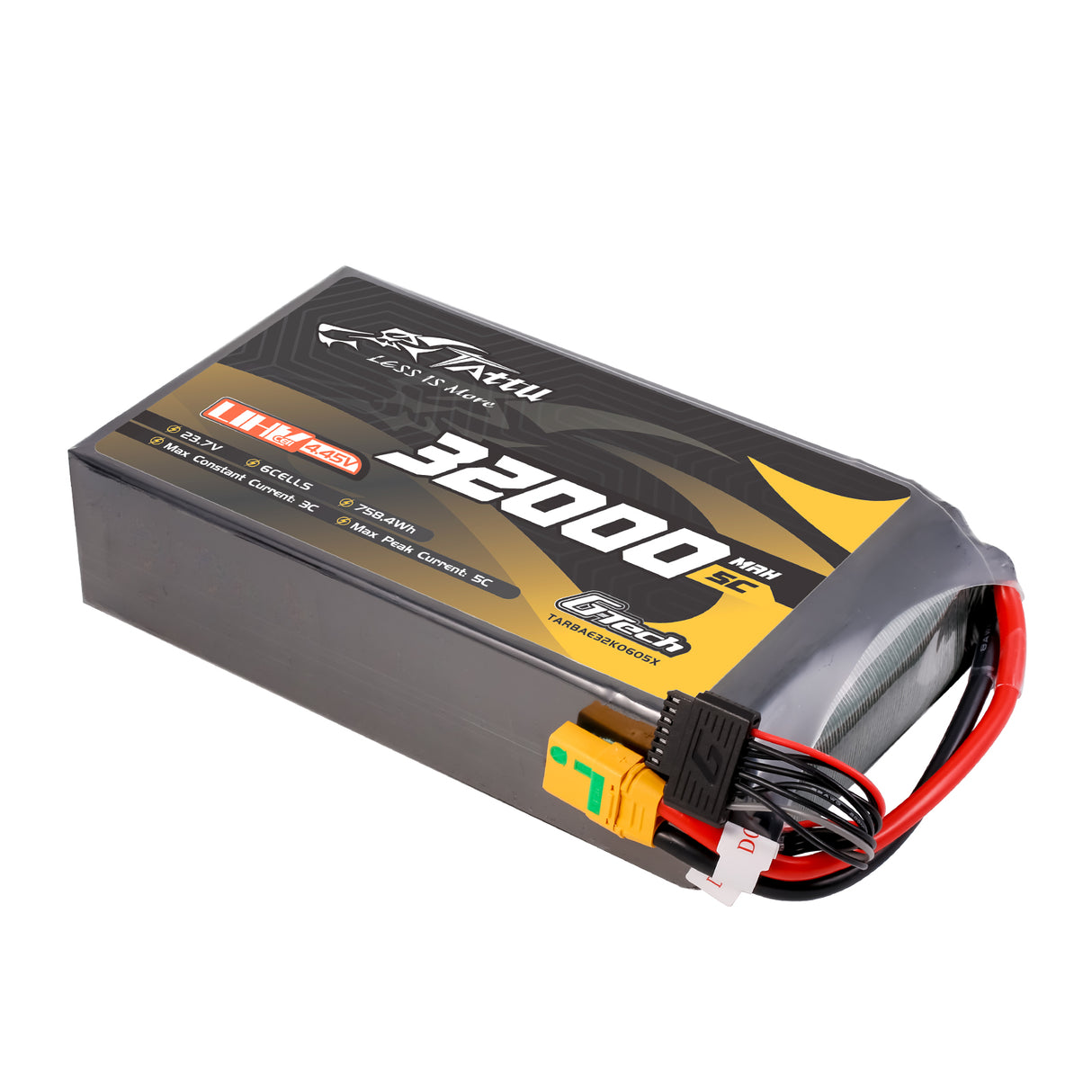 Tattu Ultra High Voltage 32000mAh 5C 23.7V 6S1P G-Tech Lipo Battery with XT90S-F Plug