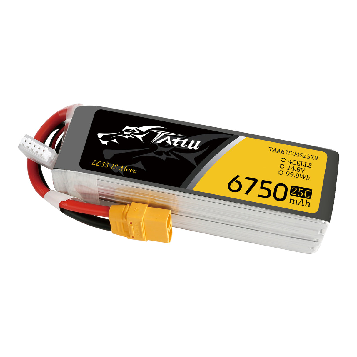 Tattu 6750mAh 14.8V 25C 4S1P Lipo Battery with XT90