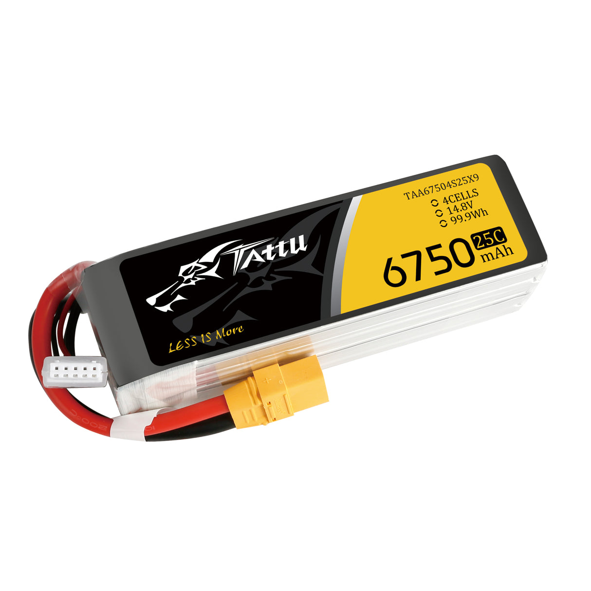 Tattu 6750mAh 14.8V 25C 4S1P Lipo Battery with XT90