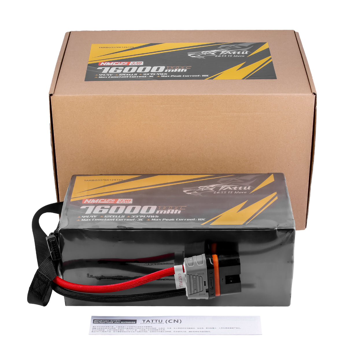 Tattu Semi-solid State 330Wh/kg 76000mAh 10C 44.4V 12S1P Lipo Battery Pack with QS12-S plug