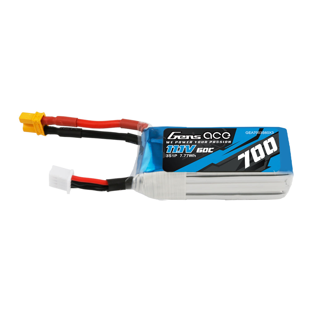 Gens ace 700 mAh 11,1 V 60C 3S1P Lipo-Akkupack mit XT30 für OMPHOBBY M2 &LOGO200