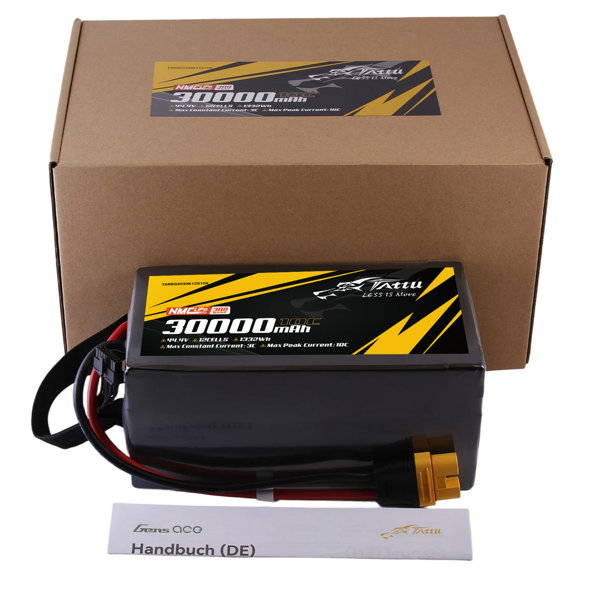 Tattu Semi-solid State 300Wh/kg 30000mAh 10C 44.4V 12S1P Lipo Battery Pack with AS150U-F