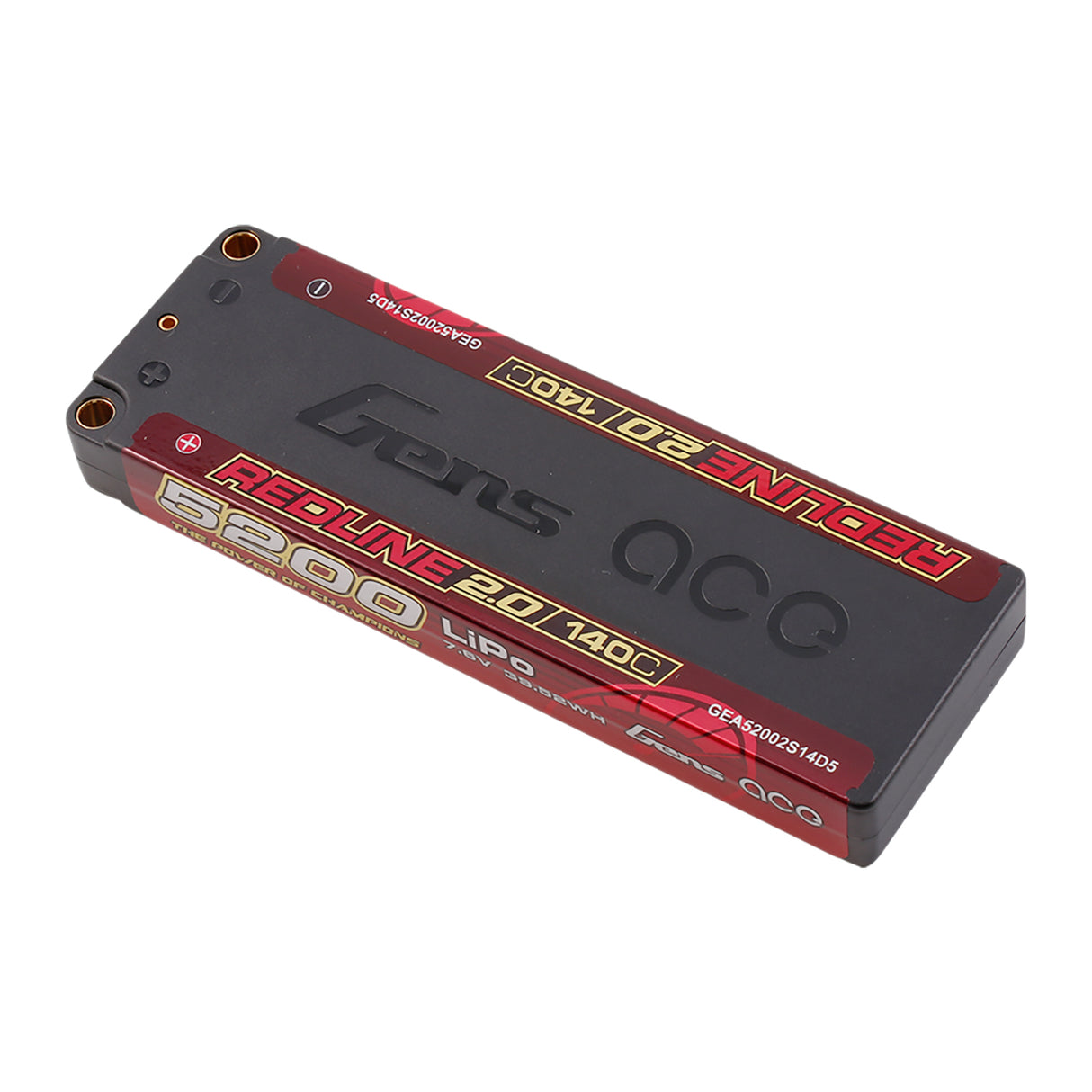 Gens ace Redline 2.0 5200mAh 7.6V 140C 2S HardCase 146# HV Lipo Battery