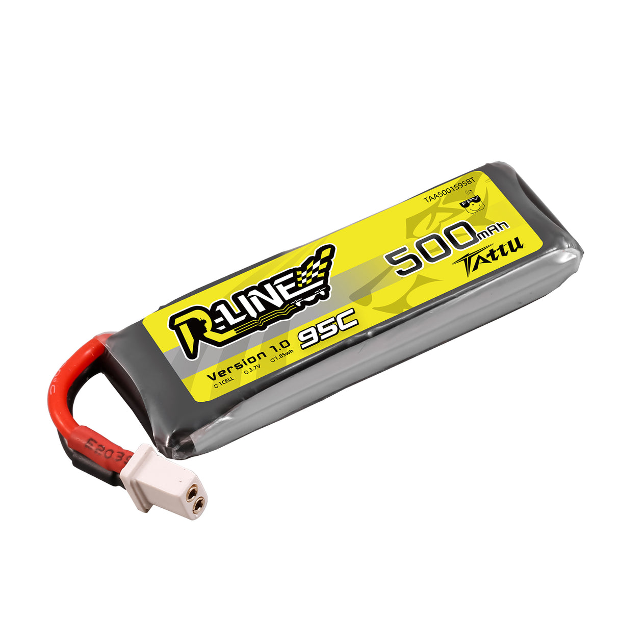 Tattu R-Line 500mAh 3.7V 1S1P 95C Lipo Battery  with  BT2.0 Plug