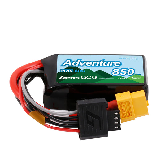 Batterie Lipo Gens ace Adventure G-Tech 850mAh 3S1P 11.1V 60C XT60