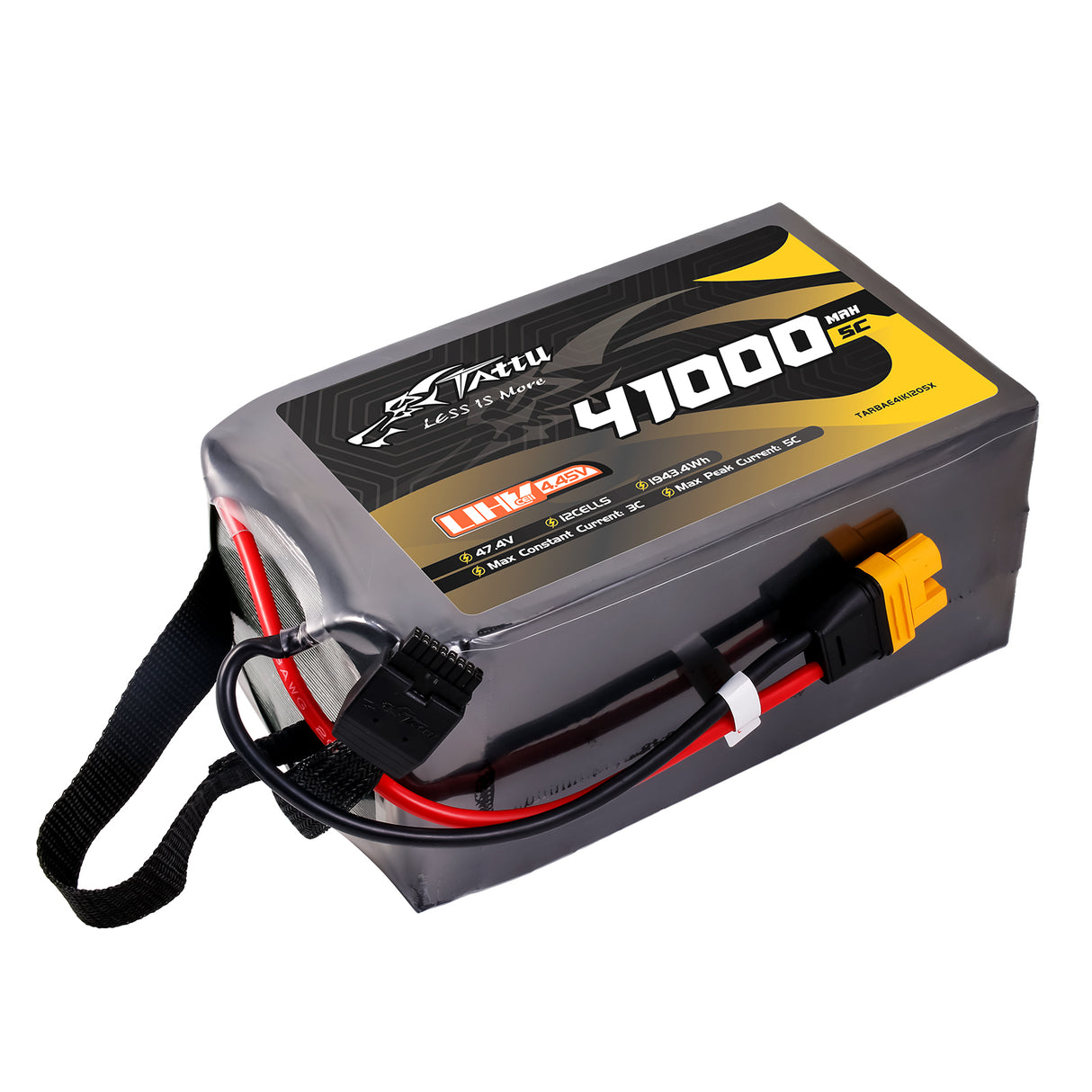 Tattu Ultra High Voltage 41000mAh 5C 47.4V 12S1P Lipo Battery with AS150U-F Plug