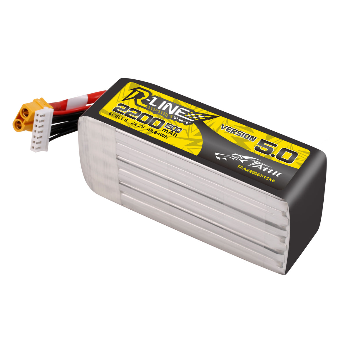 Tattu R-Line Version 5.0 22.2V 2200mah 6S 150C Lipo Battery with XT60U-F Plug