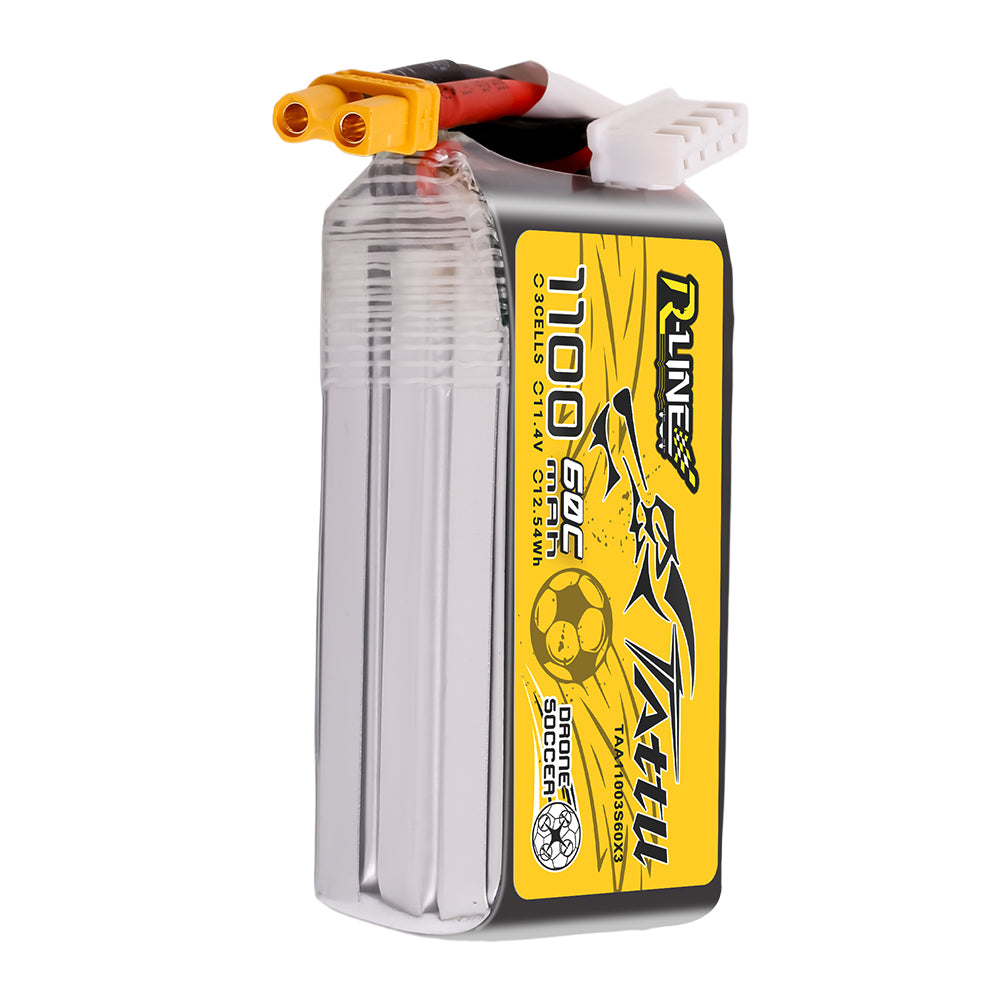 Tattu 1100mAh 11.4V 60C 3S1P Lipo Battery Pack with XT30 Plug