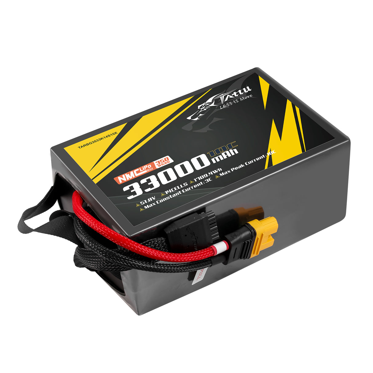 Tattu Semi-solid State 350Wh/kg 33000mAh 10C 51.8V 14S1P Lipo Battery Pack with AS150U-F plug