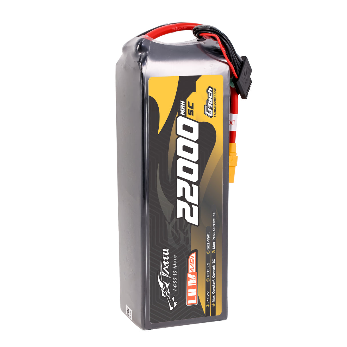 Tattu Ultra High Voltage 22000mAh 5C 23.7V 6S1P G-Tech Lipo Battery with XT90S-F Plug