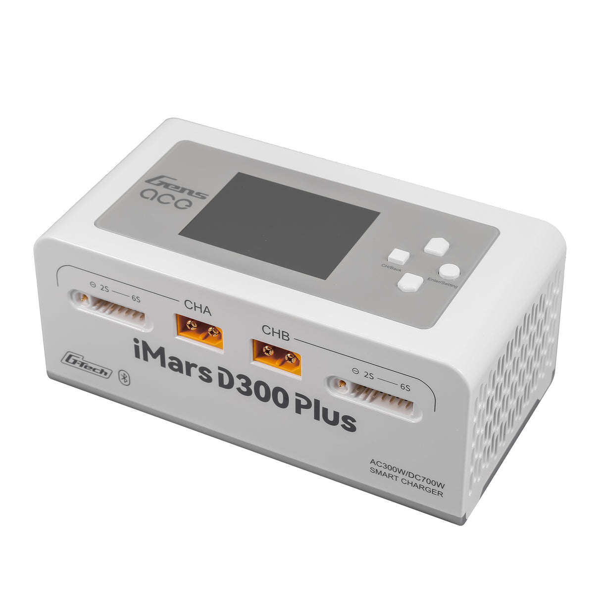 Gens ace iMars D300 Plus Smart Charger | Dual-Channel | G-tech | EW White