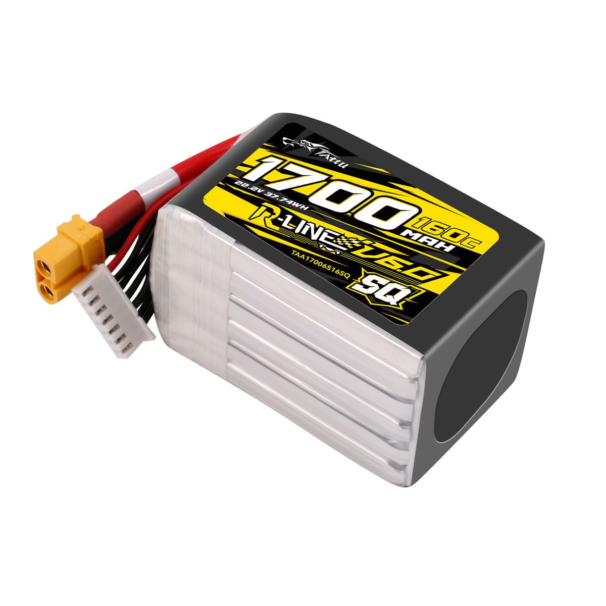 Tattu 1700mAh 6S 160C 22.2V SQ Lipo Battery | XT60 Plug | R-Line 6.0