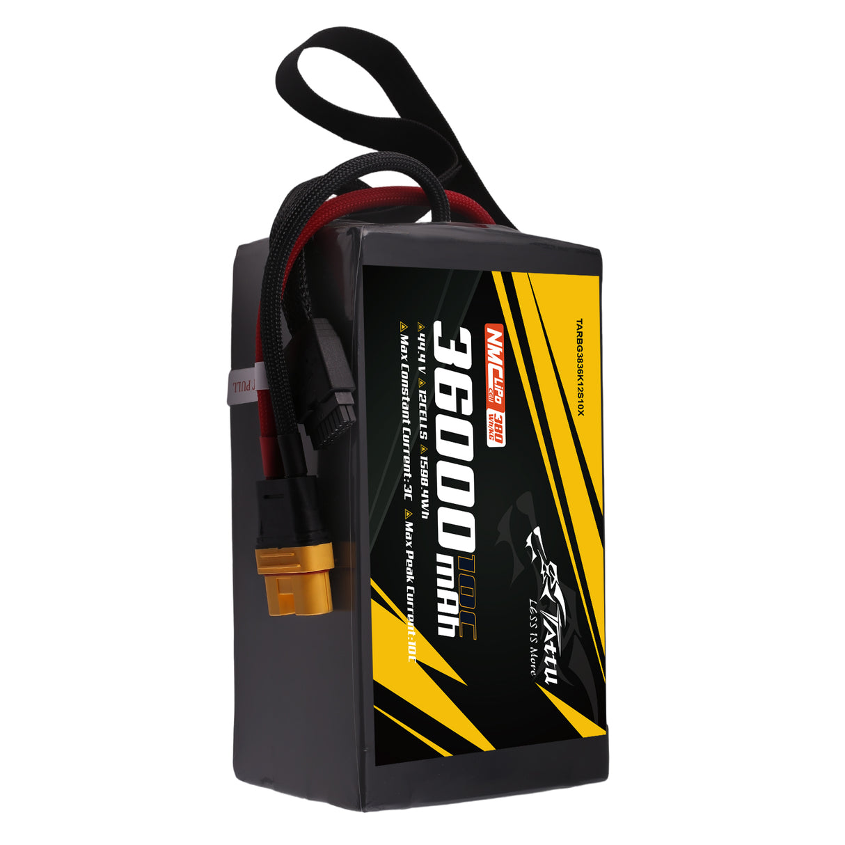 Tattu Semi-solid State 380Wh/kg 36000mAh 10C 44.4V 12S1P Lipo Battery Pack with AS150U-F plug
