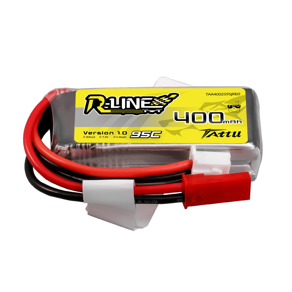 Tattu R-Line 400mAh 7.4V 2S1P 95C Lipo Battery  with  JST-SYP Plug