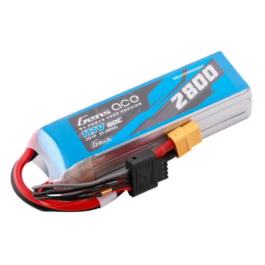 Gens ace G-Tech 2800mAh 11.1V 60C 3S1P LiPo Battery Pack with XT60 Plug