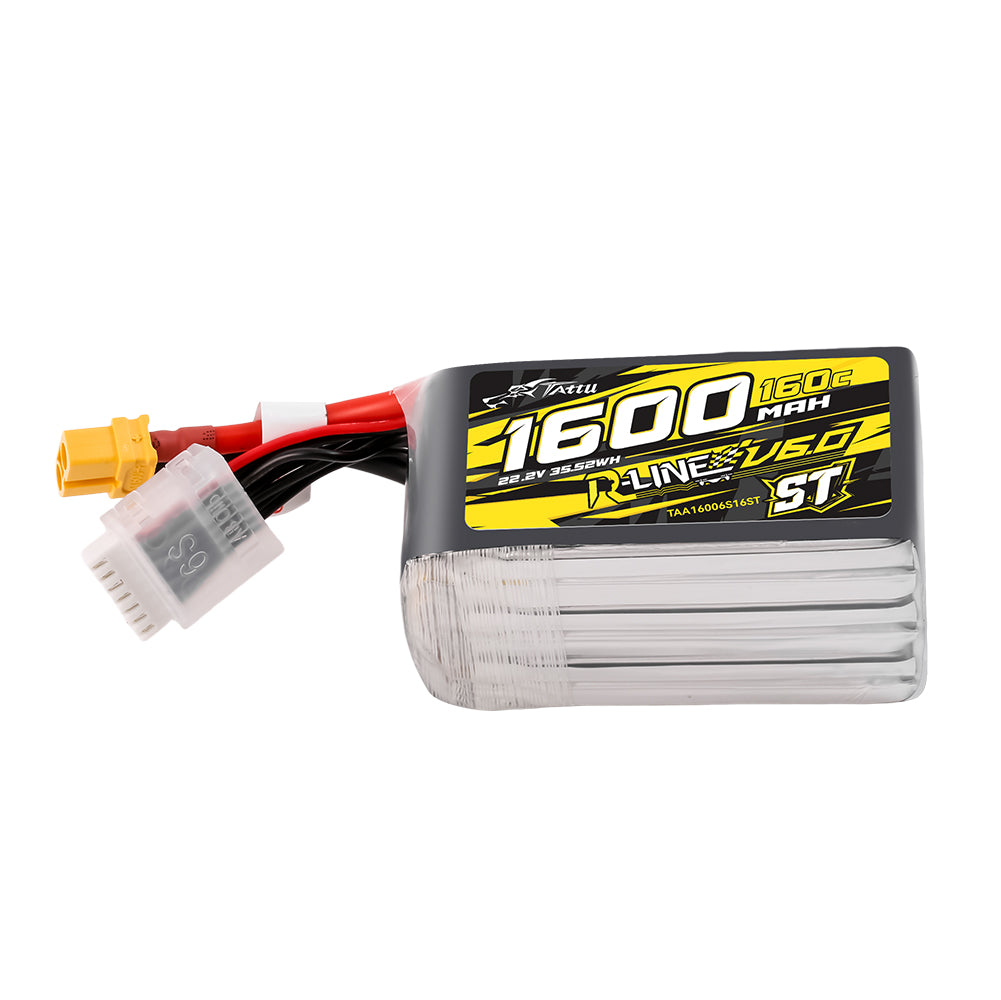 Tattu 1600mAh 6S 160C 22.2V ST Lipo Battery | XT60 Plug | R-Line 6.0