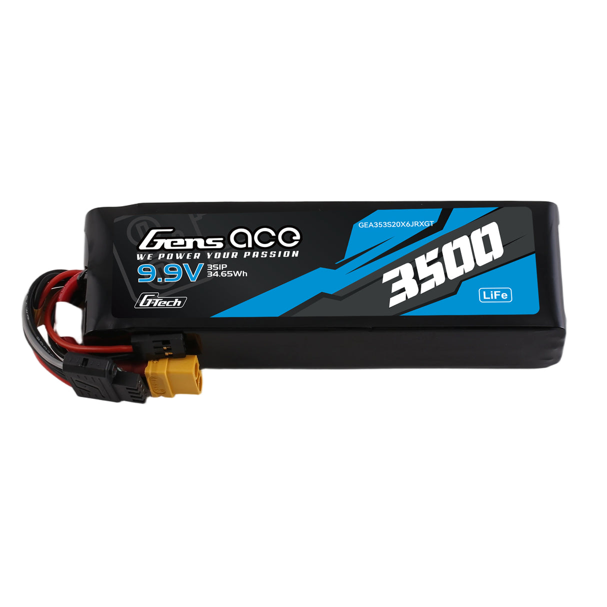 Gens ace Mini G-Tech 3500mAh 9.9V 3S1P 20C Li-Fe Battery Pack for Receiver