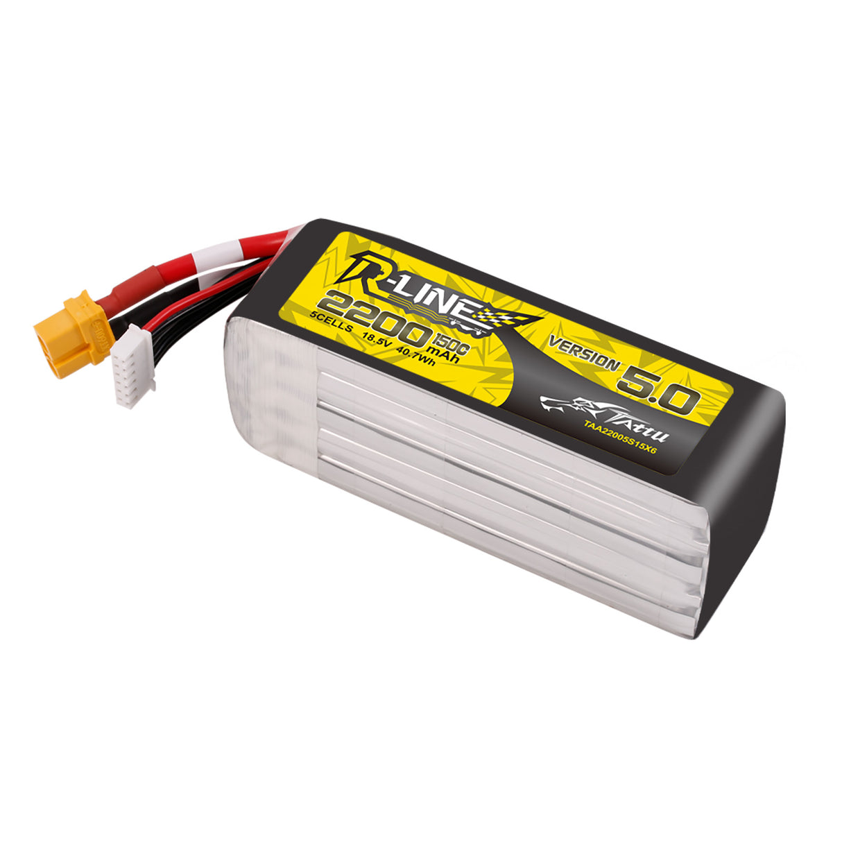 Tattu R-Line Version 5.0 18.5V 2200mah 5S 150C Lipo Battery with XT60U-F Plug