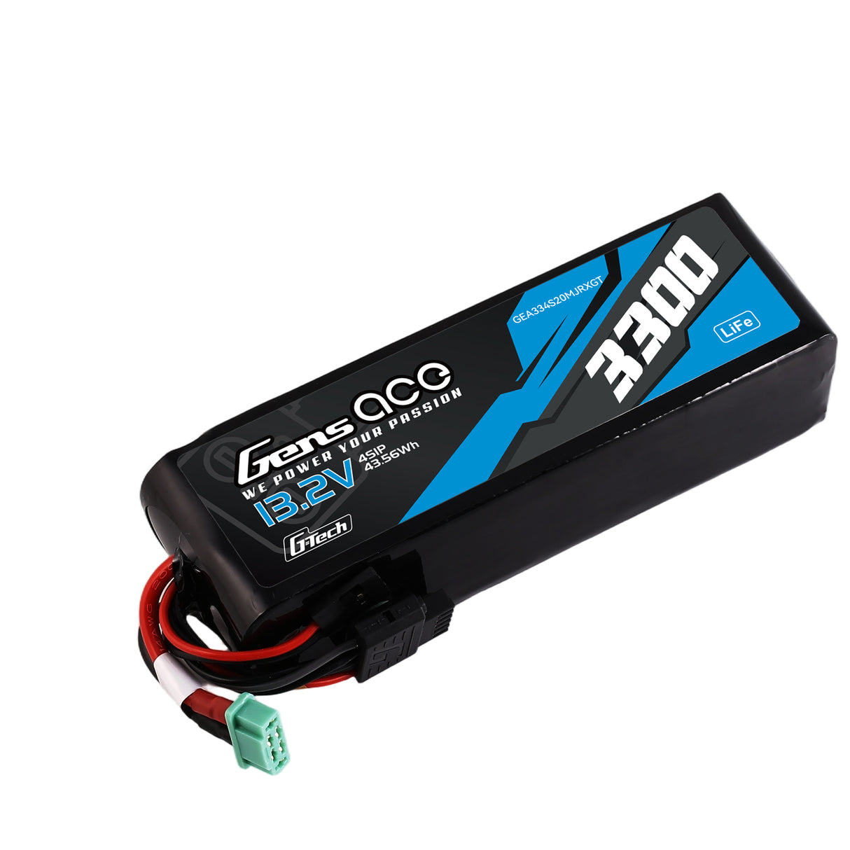 Gens ace Mini G-Tech 3300mAh 13.2V 4S 20C Li-Fe Battery for Receiver