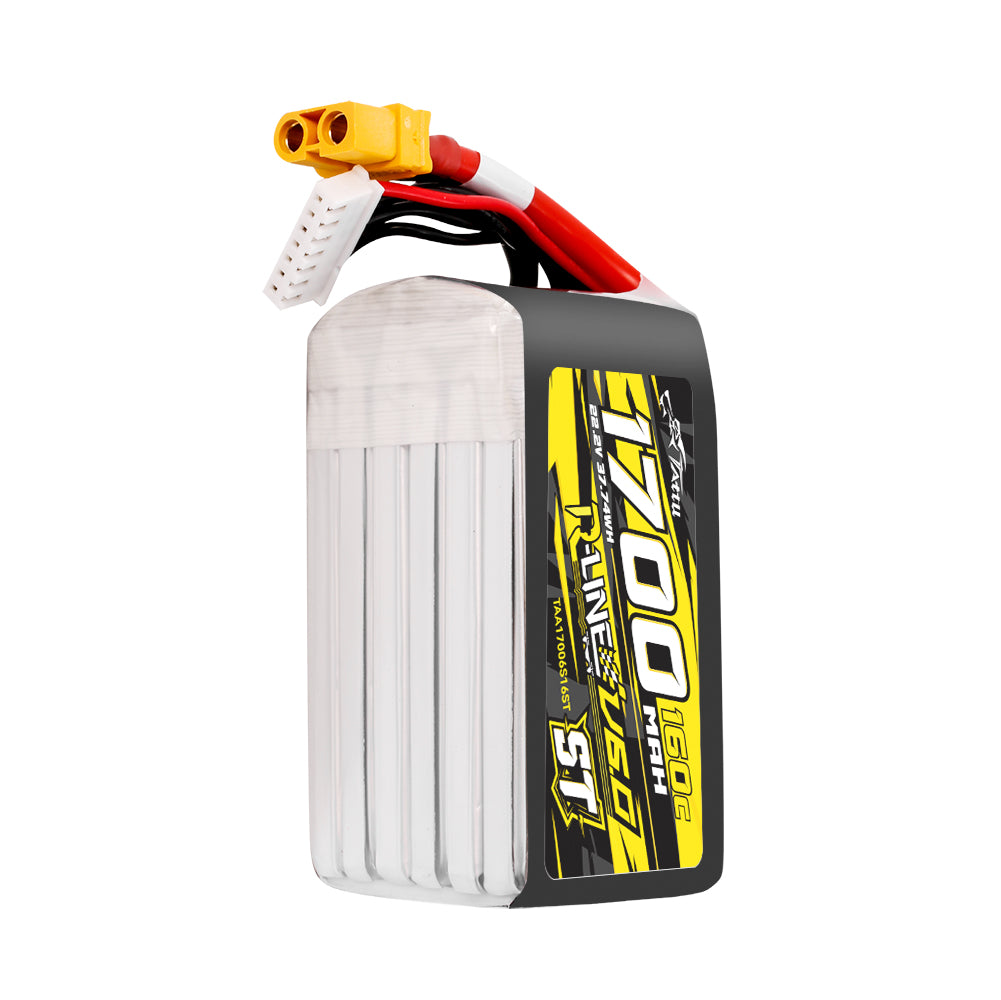 Tattu 1700mAh 6S 160C 22.2V ST Lipo Battery | XT60 Plug | R-Line 6.0